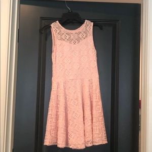 Youth medium light pink lace dress. Brand: Aqua.